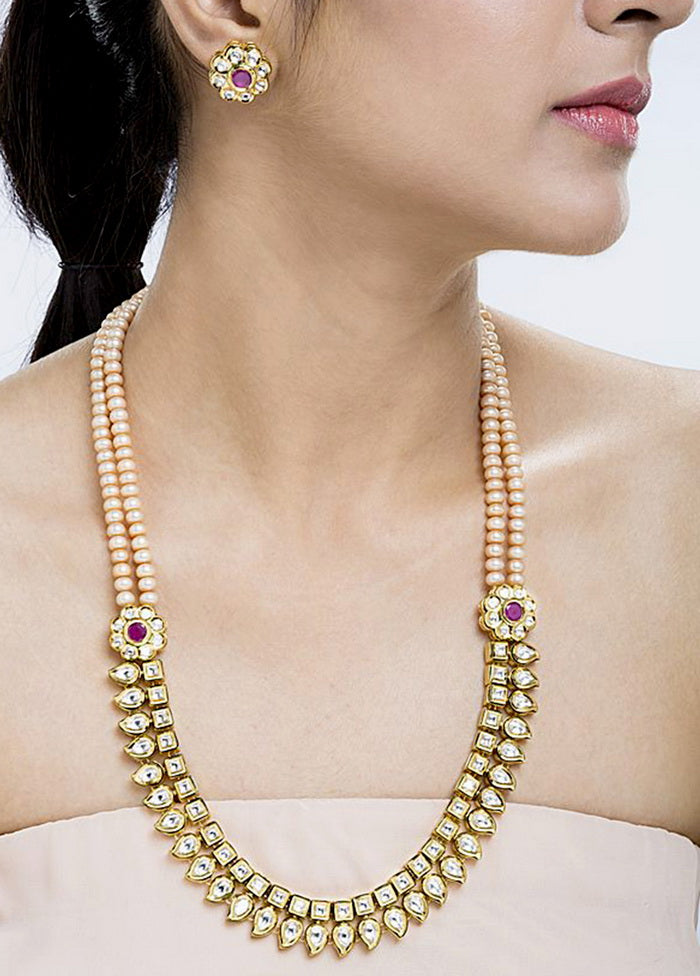 Hand Crafted Base Metal Alloy Gold Plated Kundan Stone Studded Jewellery Sets - Indian Silk House Agencies