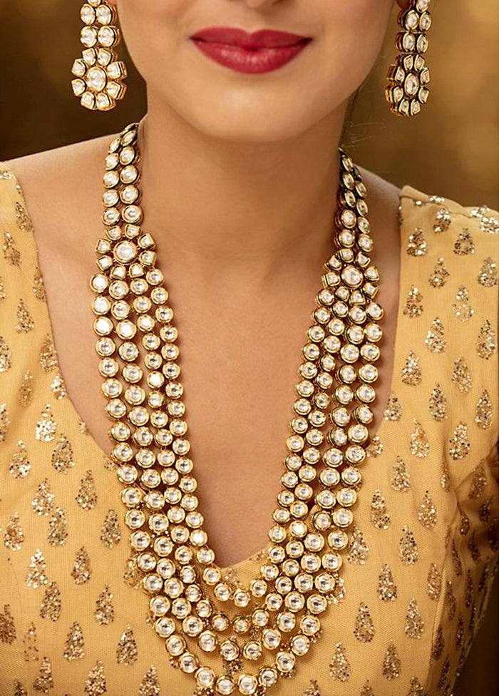 Hand Crafted Base Metal Alloy Gold Plated Kundan Stone Studded Jewellery Sets - Indian Silk House Agencies
