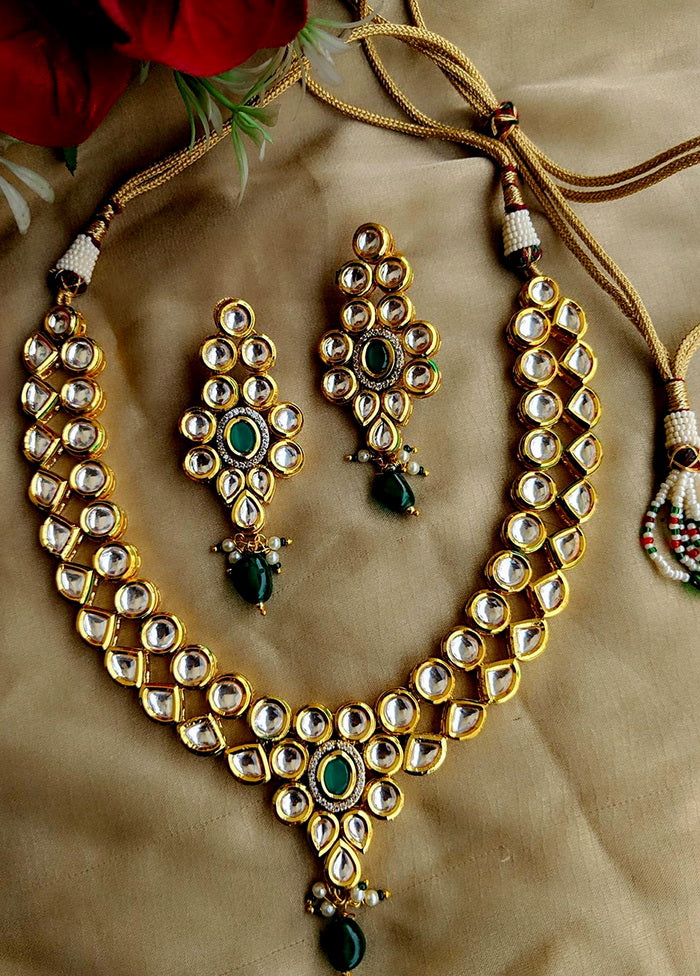 Hand Crafted Base Metal Alloy Gold Plated Kundan Stone Studded Jewellery Sets - Indian Silk House Agencies