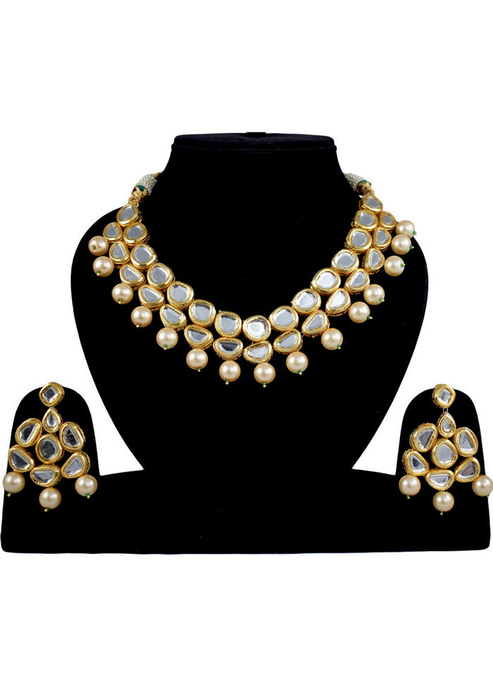 Hand Crafted Base Metal Alloy Gold Plated Kundan Stone Studded Jewellery Sets - Indian Silk House Agencies