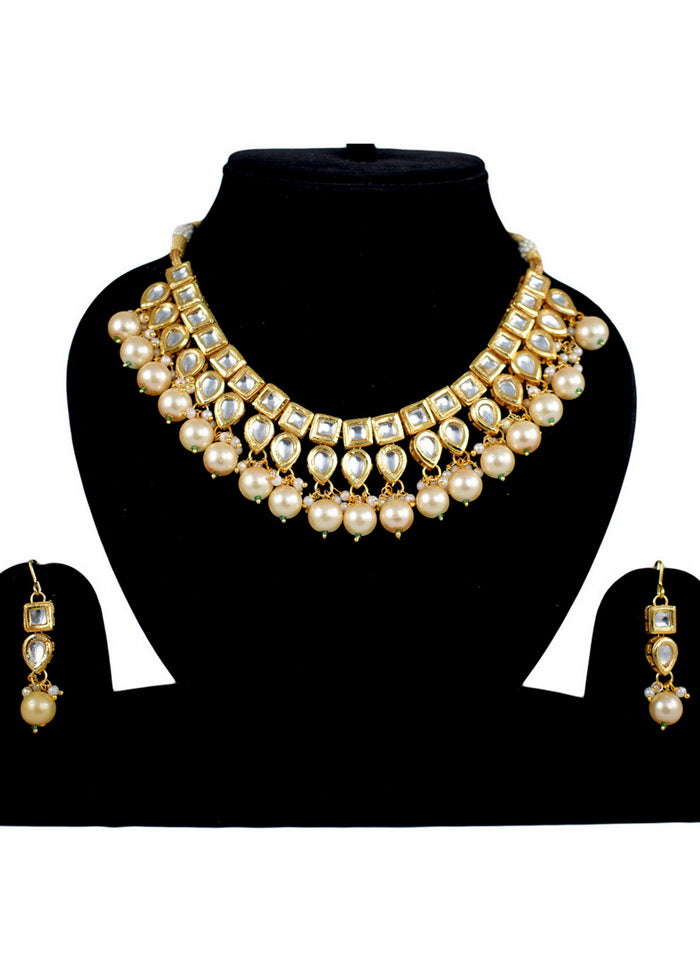 Hand Crafted Base Metal Alloy Gold Plated Kundan Stone Studded Jewellery Sets - Indian Silk House Agencies