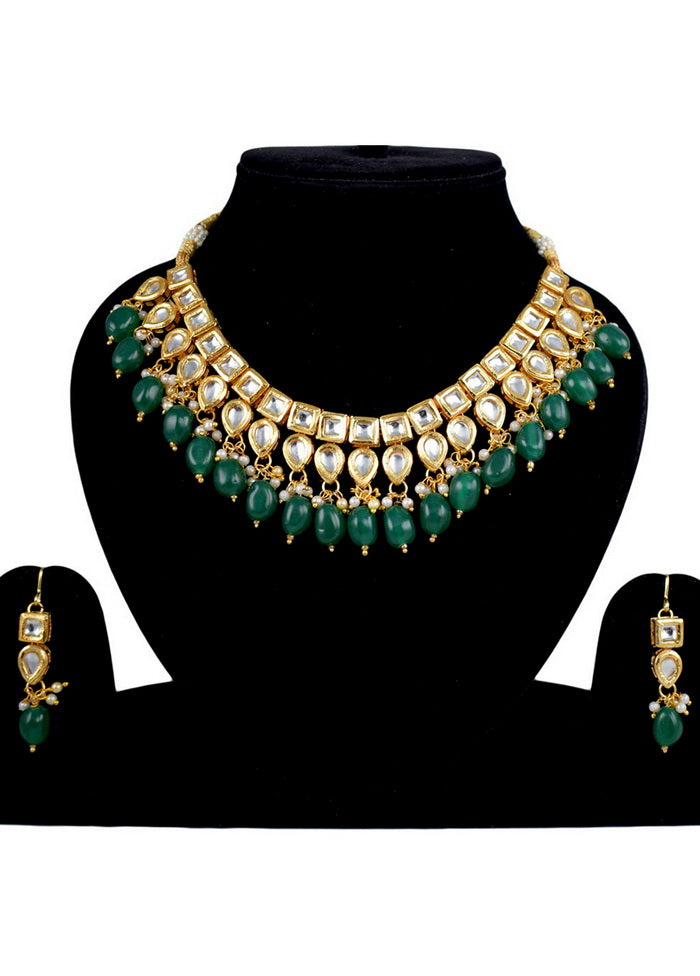 Hand Crafted Base Metal Alloy Gold Plated Kundan Stone Studded Jewellery Sets - Indian Silk House Agencies