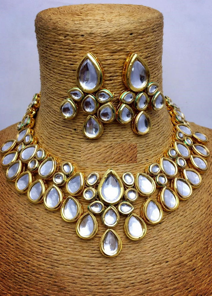 Hand Crafted Base Metal Alloy Gold Plated Kundan Stone Studded Jewellery Sets - Indian Silk House Agencies