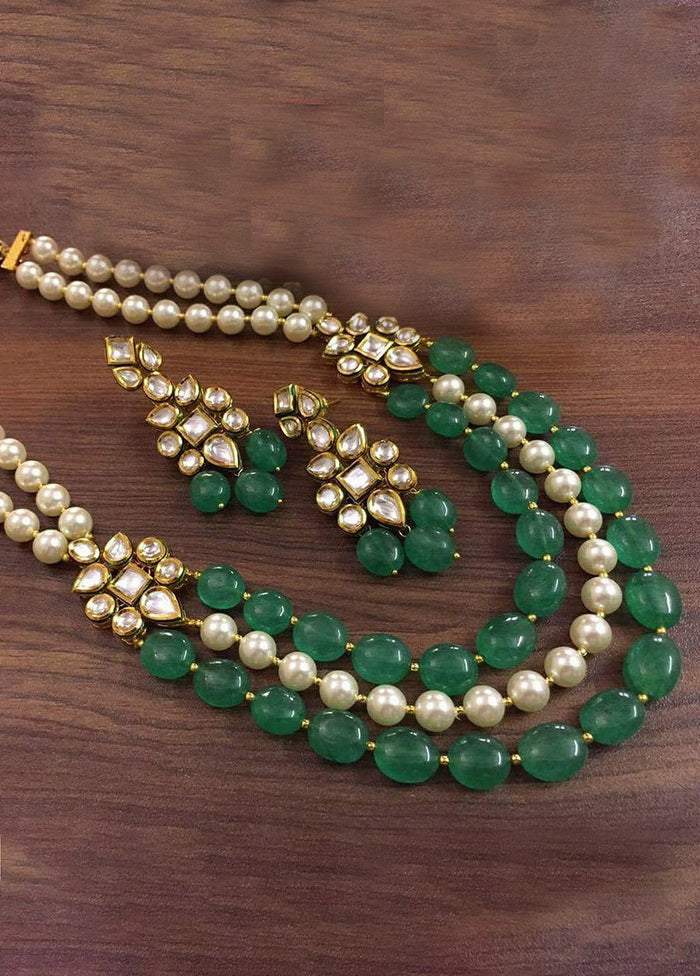 Hand Crafted Base Metal Alloy Gold Plated Kundan Stone Studded Jewellery Sets - Indian Silk House Agencies