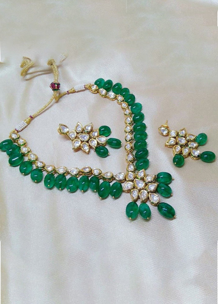 Hand Crafted Base Metal Alloy Gold Plated Kundan Stone Studded Jewellery Sets - Indian Silk House Agencies