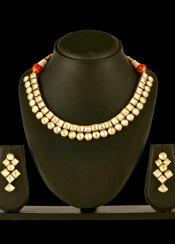 Hand Crafted Base Metal Alloy Gold Plated Kundan Stone Studded Jewellery Sets - Indian Silk House Agencies