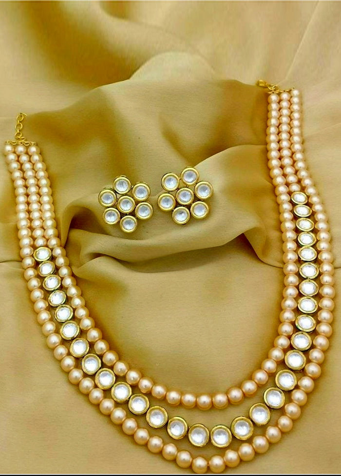 Hand Crafted Base Metal Alloy Gold Plated Kundan Stone Studded Jewellery Sets - Indian Silk House Agencies