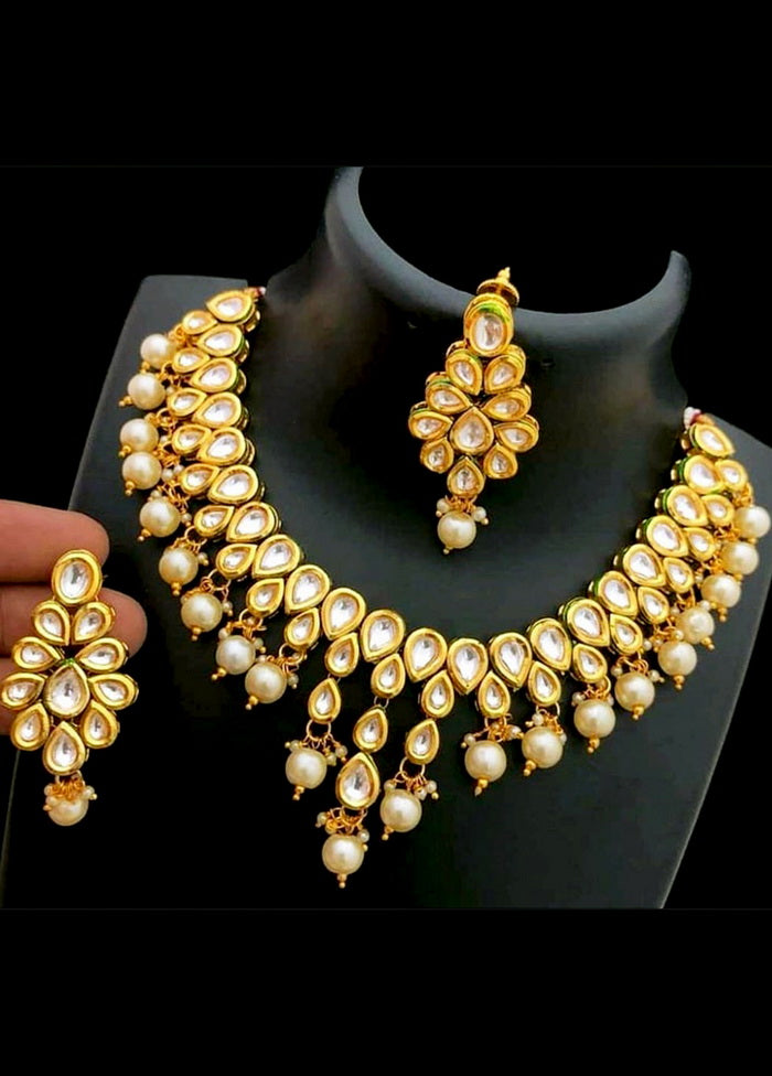 Hand Crafted Base Metal Alloy Gold Plated Kundan Stone Studded Jewellery Sets - Indian Silk House Agencies