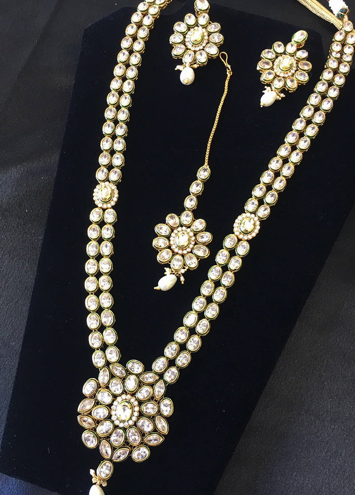 Hand Crafted Base Metal Alloy Gold Plated Kundan Stone Studded Jewellery Sets - Indian Silk House Agencies