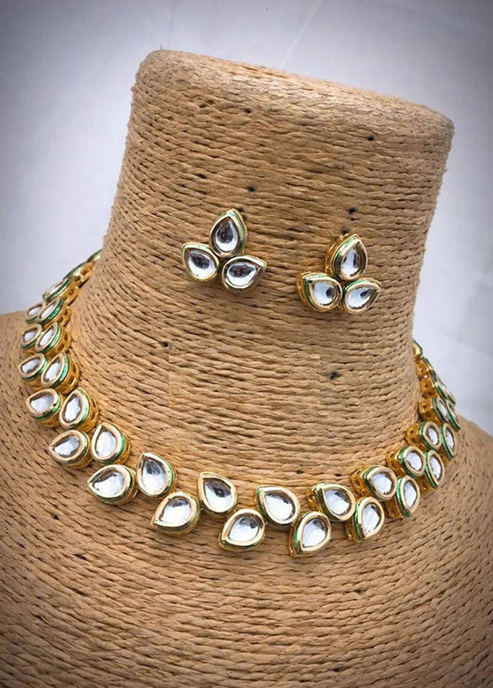 Hand Crafted Base Metal Alloy Gold Plated Kundan Stone Studded Jewellery Sets - Indian Silk House Agencies