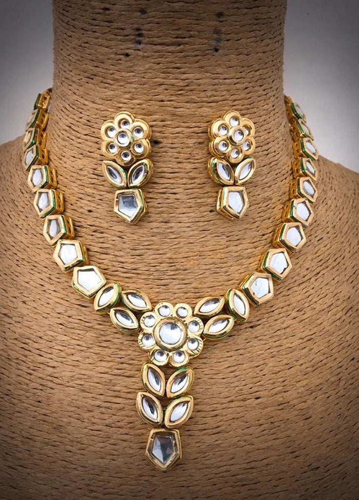 Hand Crafted Base Metal Alloy Gold Plated Kundan Stone Studded Jewellery Sets - Indian Silk House Agencies