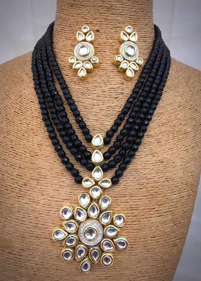 Hand Crafted Base Metal Alloy Gold Plated Kundan Stone Studded Jewellery Sets - Indian Silk House Agencies