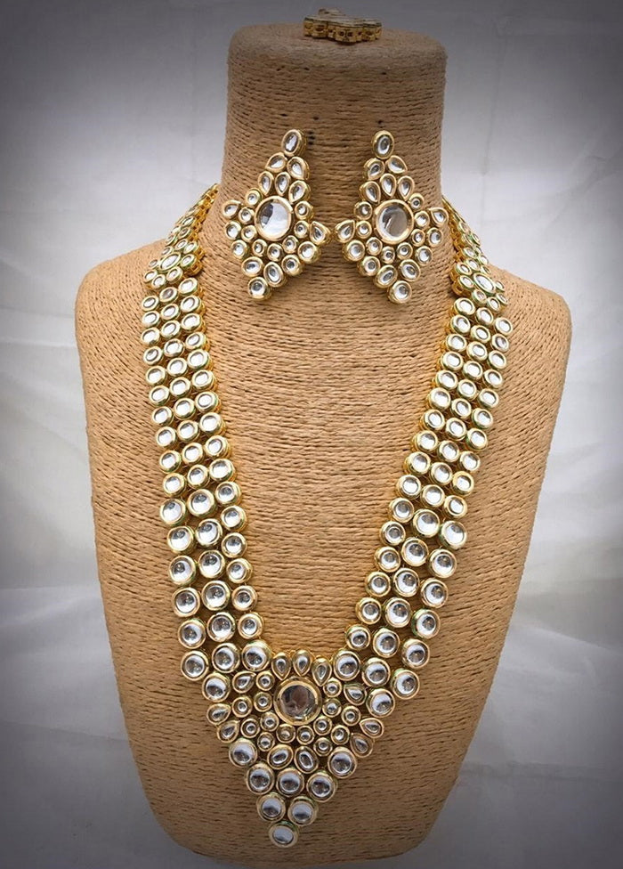 Hand Crafted Base Metal Alloy Gold Plated Kundan Stone Studded Jewellery Sets - Indian Silk House Agencies