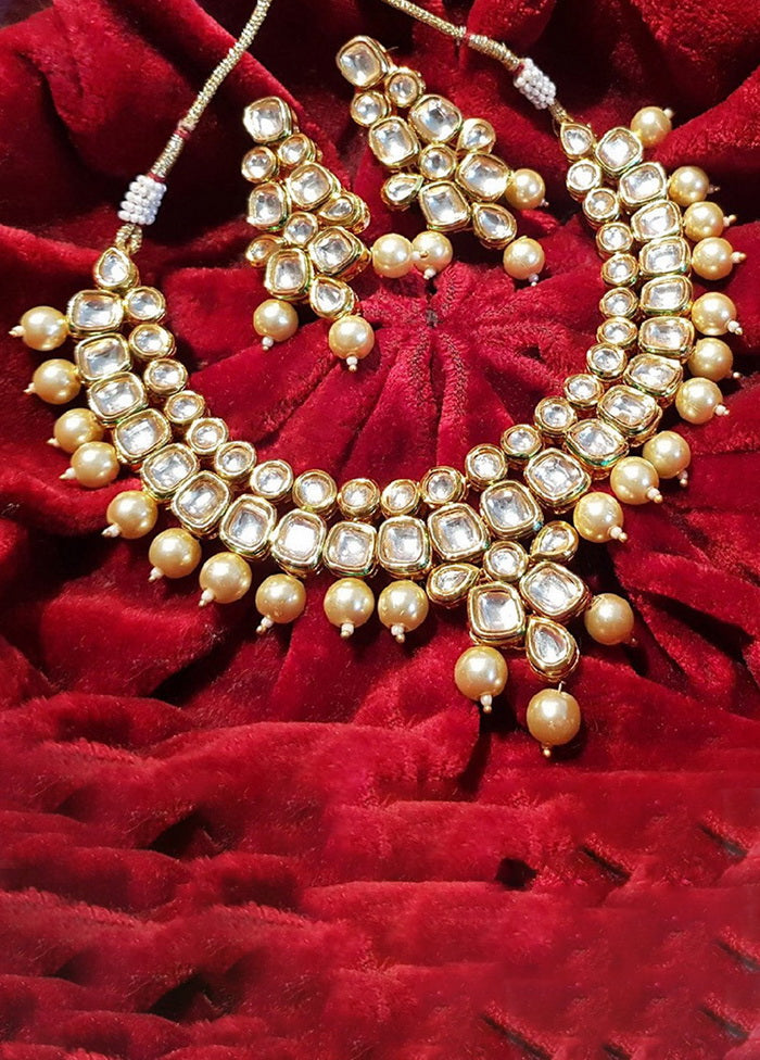 Hand Crafted Base Metal Alloy Gold Plated Kundan Stone Studded Jewellery Sets - Indian Silk House Agencies