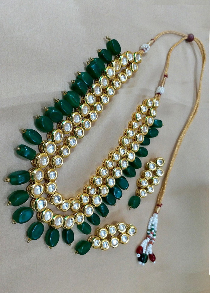 Hand Crafted Base Metal Alloy Gold Plated Kundan Stone Studded Jewellery Sets - Indian Silk House Agencies