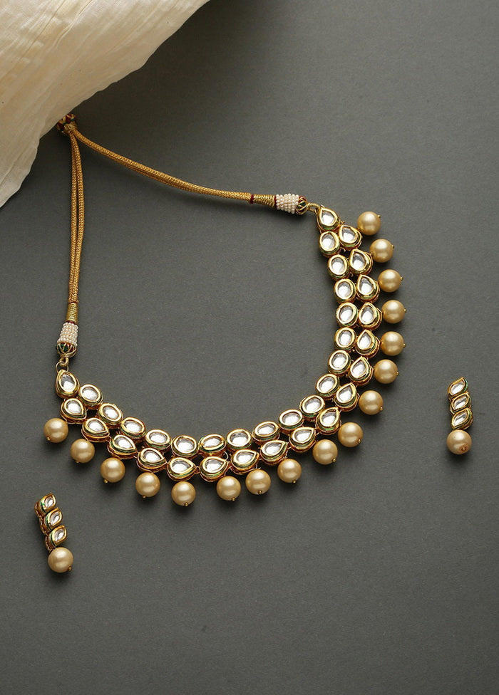Hand Crafted Base Metal Alloy Gold Plated Kundan Stone Studded Jewellery Sets - Indian Silk House Agencies
