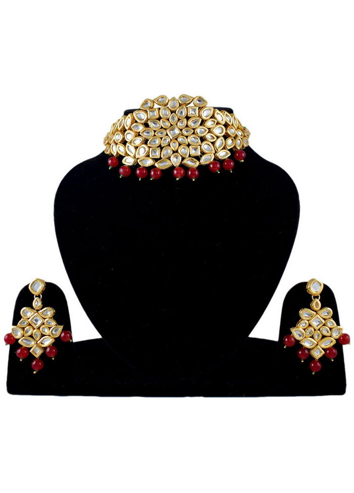 Hand Crafted Base Metal Alloy Gold Plated Kundan Stone Studded Jewellery Sets - Indian Silk House Agencies