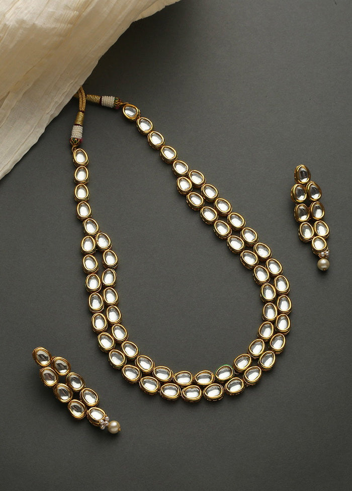 Hand Crafted Base Metal Alloy Gold Plated Kundan Stone Studded Jewellery Sets - Indian Silk House Agencies