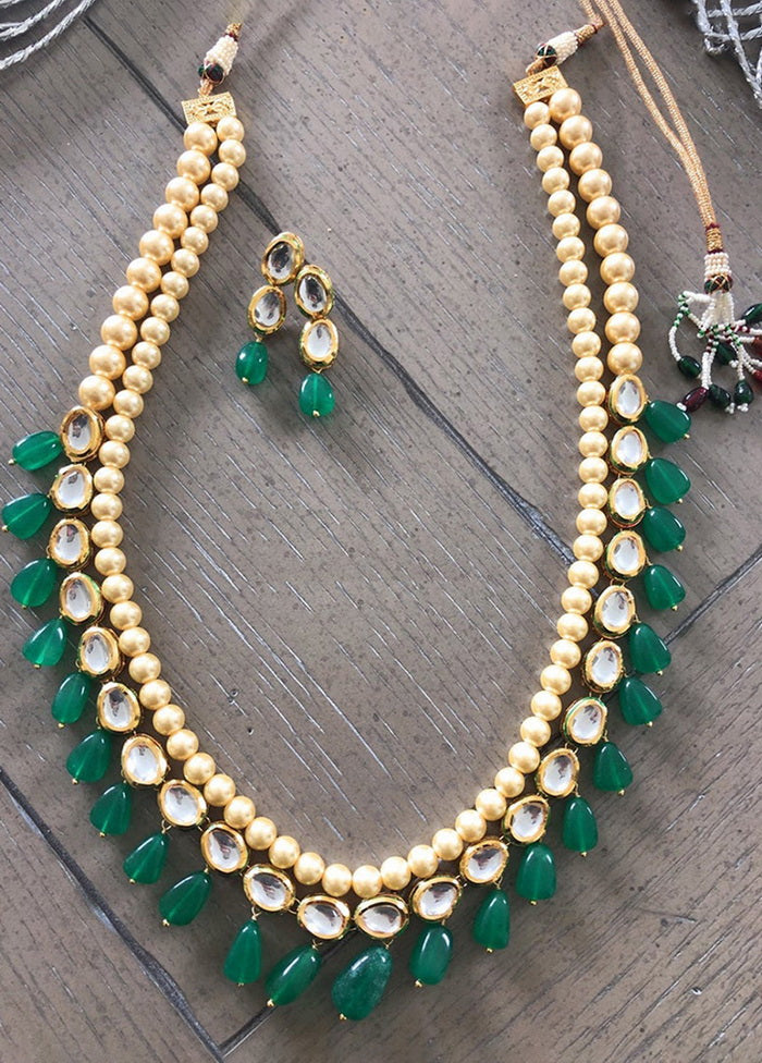 Hand Crafted Base Metal Alloy Gold Plated Kundan Stone Studded Jewellery Sets - Indian Silk House Agencies