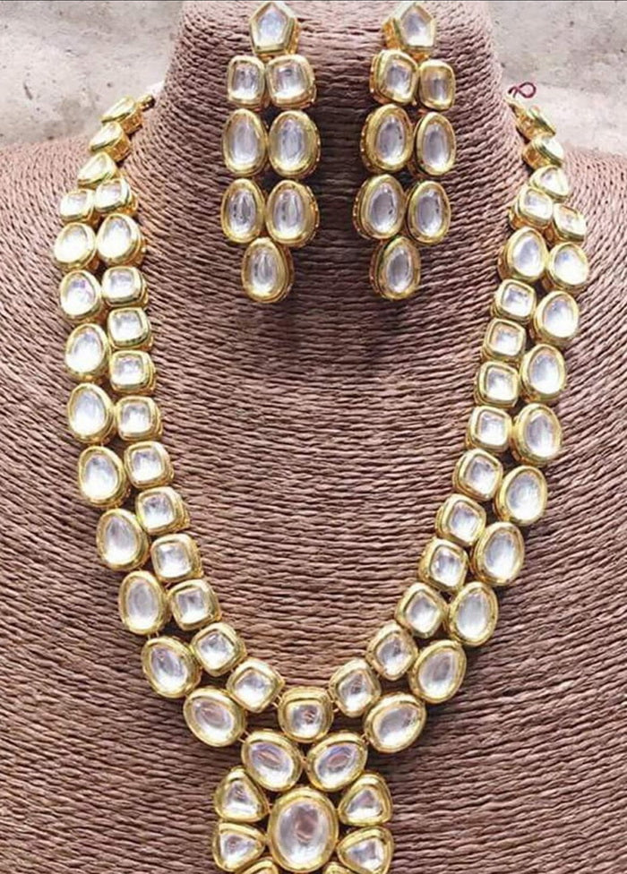 Hand Crafted Base Metal Alloy Gold Plated Kundan Stone Studded Jewellery Sets - Indian Silk House Agencies