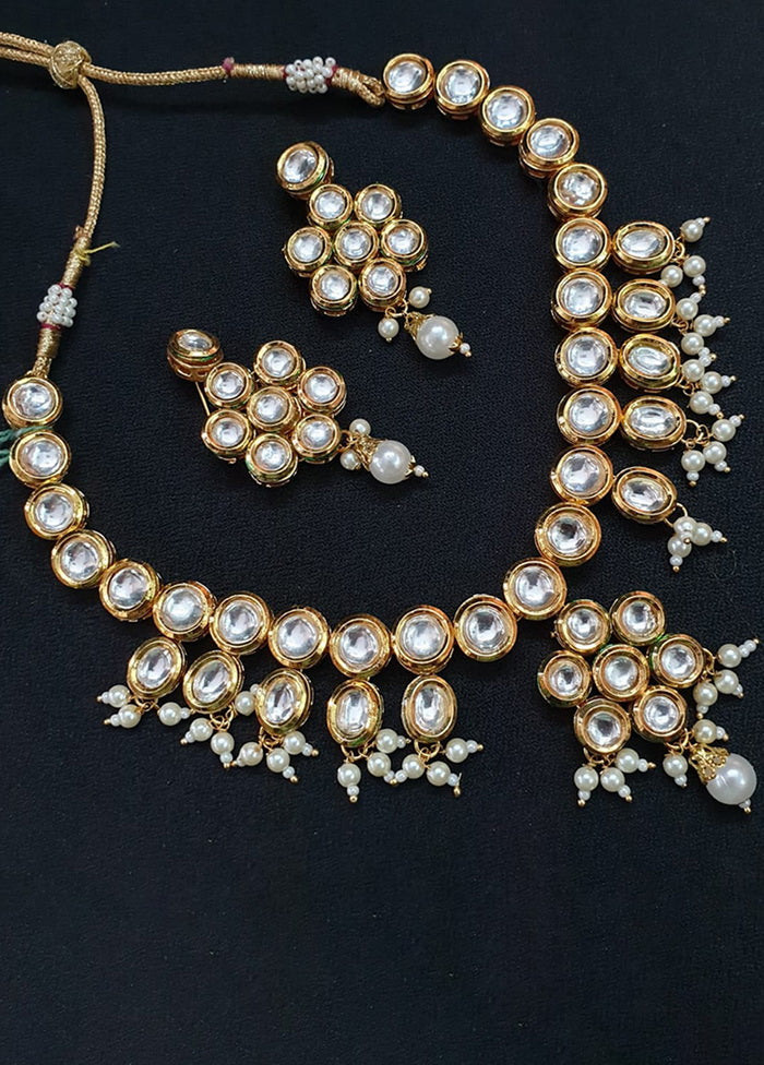 Hand Crafted Base Metal Alloy Gold Plated Kundan Stone Studded Jewellery Sets - Indian Silk House Agencies