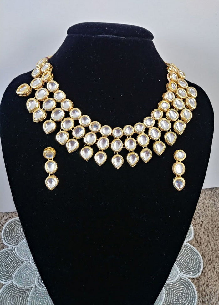 Hand Crafted Base Metal Alloy Gold Plated Kundan Stone Studded Jewellery Sets - Indian Silk House Agencies