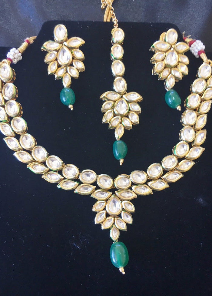 Hand Crafted Base Metal Alloy Gold Plated Kundan Stone Studded Jewellery Sets - Indian Silk House Agencies
