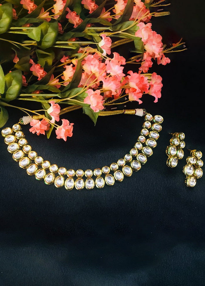 Hand Crafted Base Metal Alloy Gold Plated Kundan Stone Studded Jewellery Sets - Indian Silk House Agencies
