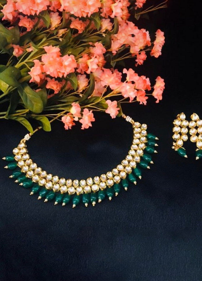 Hand Crafted Base Metal Alloy Gold Plated Kundan Stone Studded Jewellery Sets - Indian Silk House Agencies