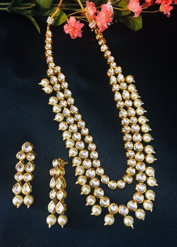 Hand Crafted Base Metal Alloy Gold Plated Kundan Stone Studded Jewellery Sets - Indian Silk House Agencies