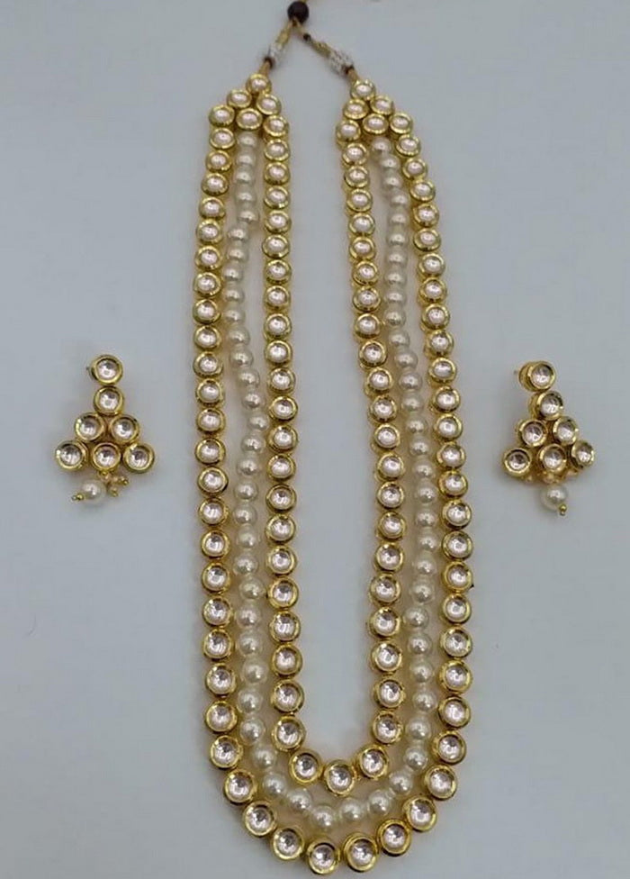 Hand Crafted Base Metal Alloy Gold Plated Kundan Stone Studded Jewellery Sets - Indian Silk House Agencies