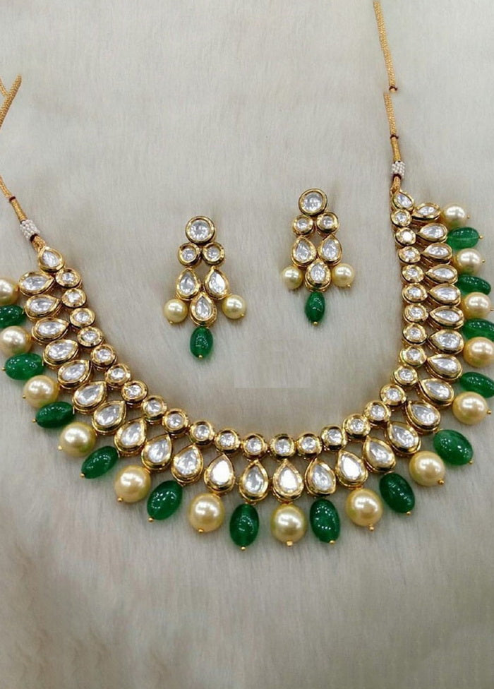 Hand Crafted Base Metal Alloy Gold Plated Kundan Stone Studded Jewellery Sets - Indian Silk House Agencies