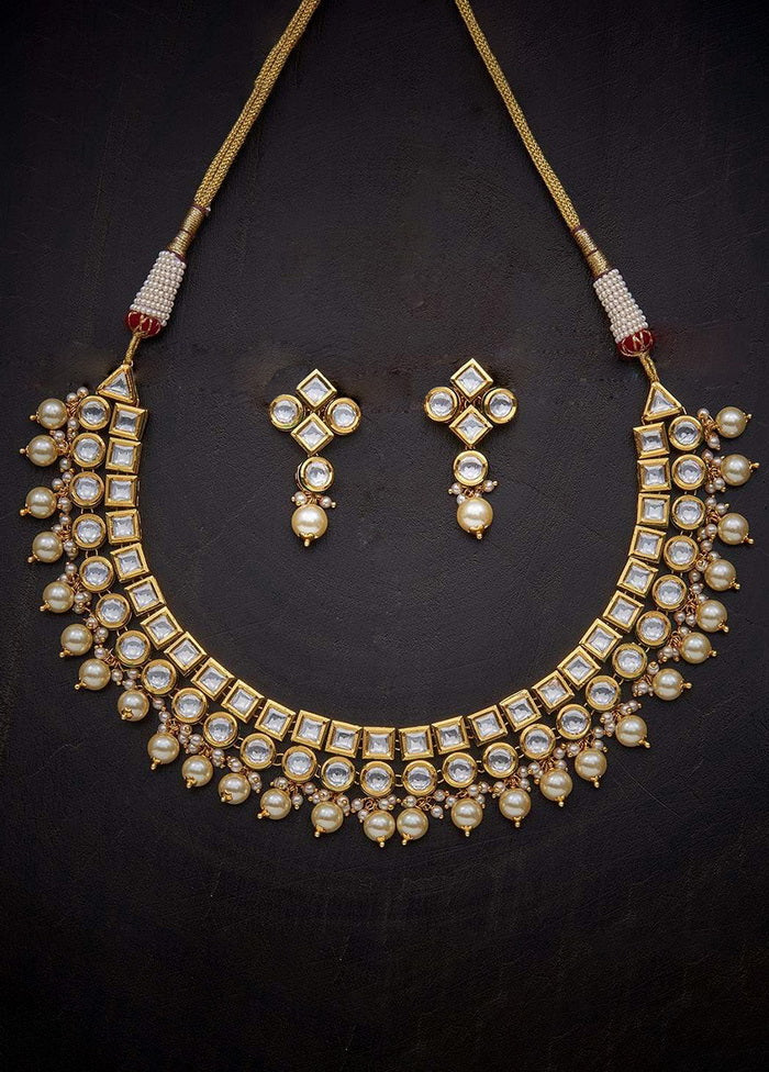 Hand Crafted Base Metal Alloy Gold Plated Kundan Stone Studded Jewellery Sets - Indian Silk House Agencies