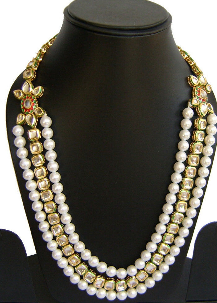 Hand Crafted Base Metal Alloy Gold Plated Kundan Stone Studded Jewellery Sets - Indian Silk House Agencies