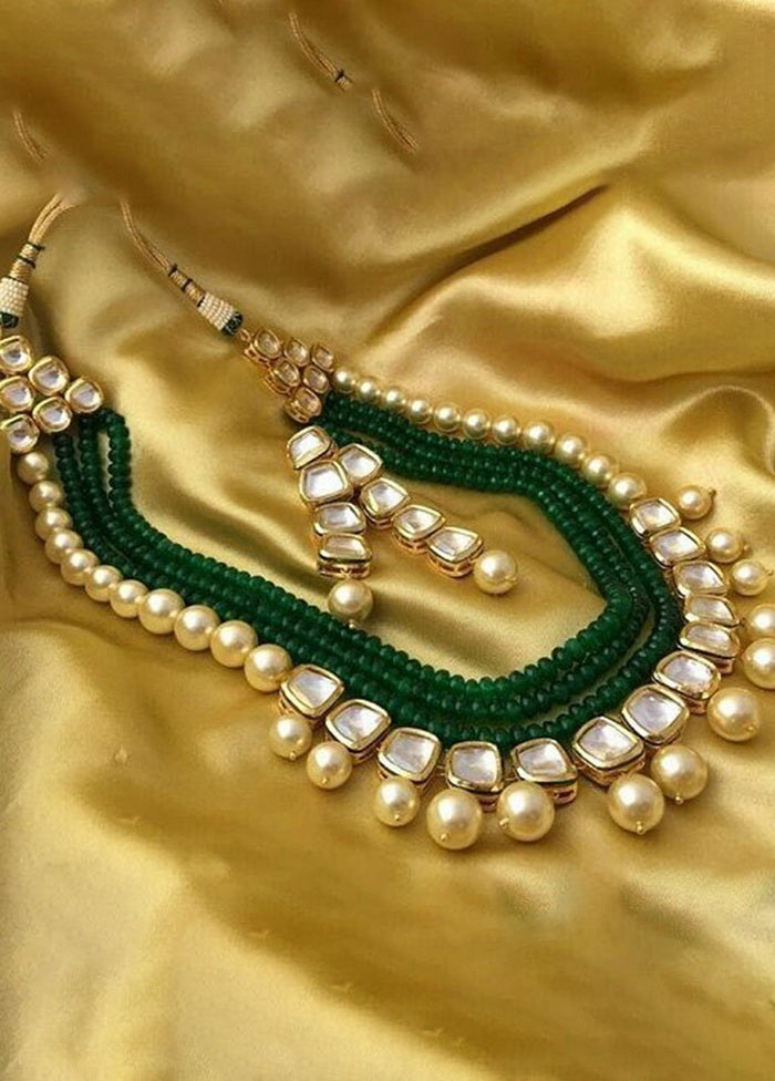 Hand Crafted Base Metal Alloy Gold Plated Kundan Stone Studded Jewellery Sets - Indian Silk House Agencies