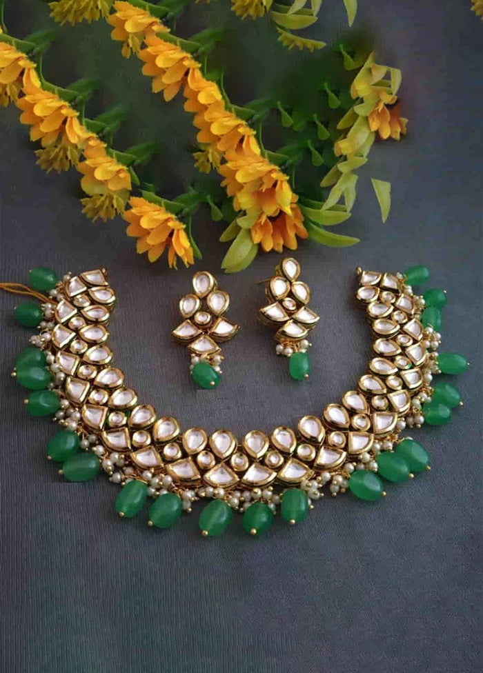 Hand Crafted Base Metal Alloy Gold Plated Kundan Stone Studded Jewellery Sets - Indian Silk House Agencies
