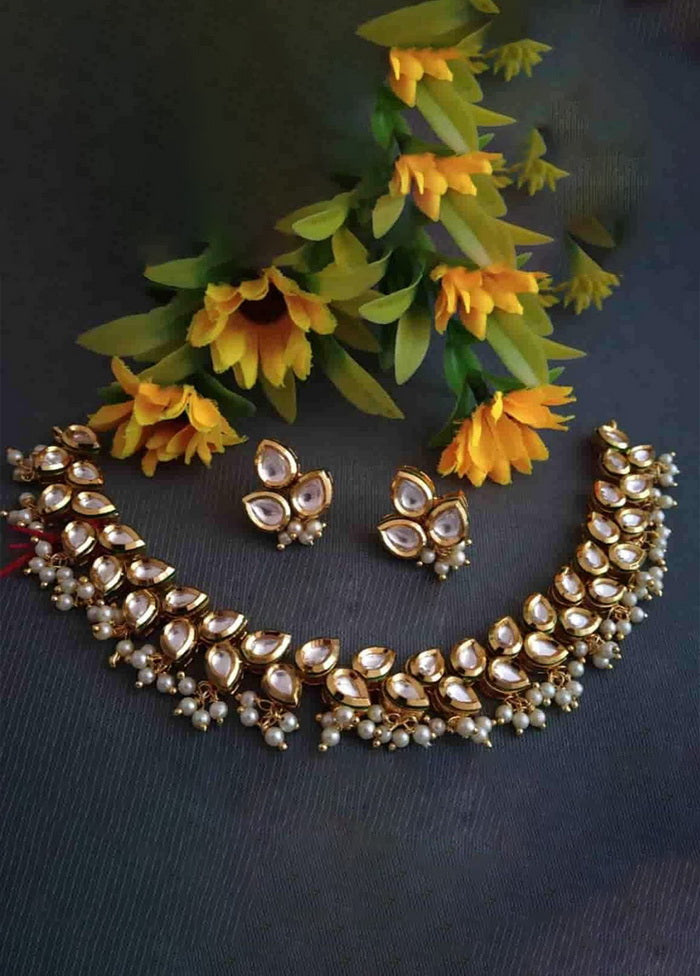 Hand Crafted Base Metal Alloy Gold Plated Kundan Stone Studded Jewellery Sets - Indian Silk House Agencies