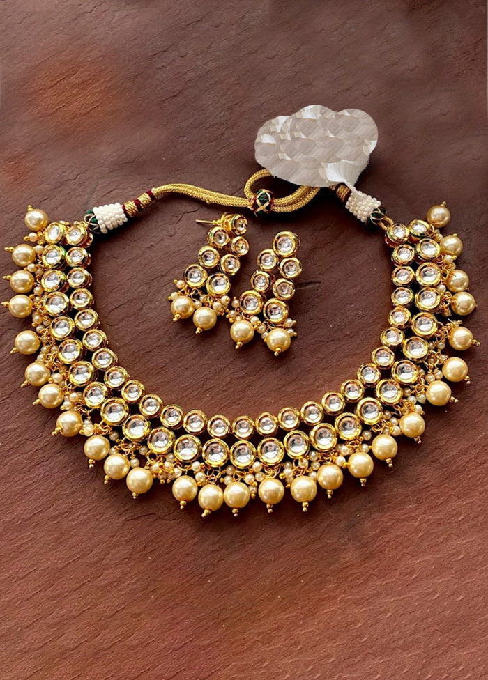 Hand Crafted Base Metal Alloy Gold Plated Kundan Stone Studded Jewellery Sets - Indian Silk House Agencies