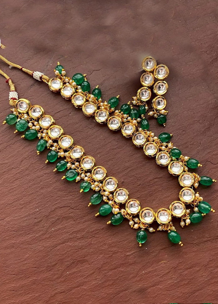 Hand Crafted Base Metal Alloy Gold Plated Kundan Stone Studded Jewellery Sets - Indian Silk House Agencies