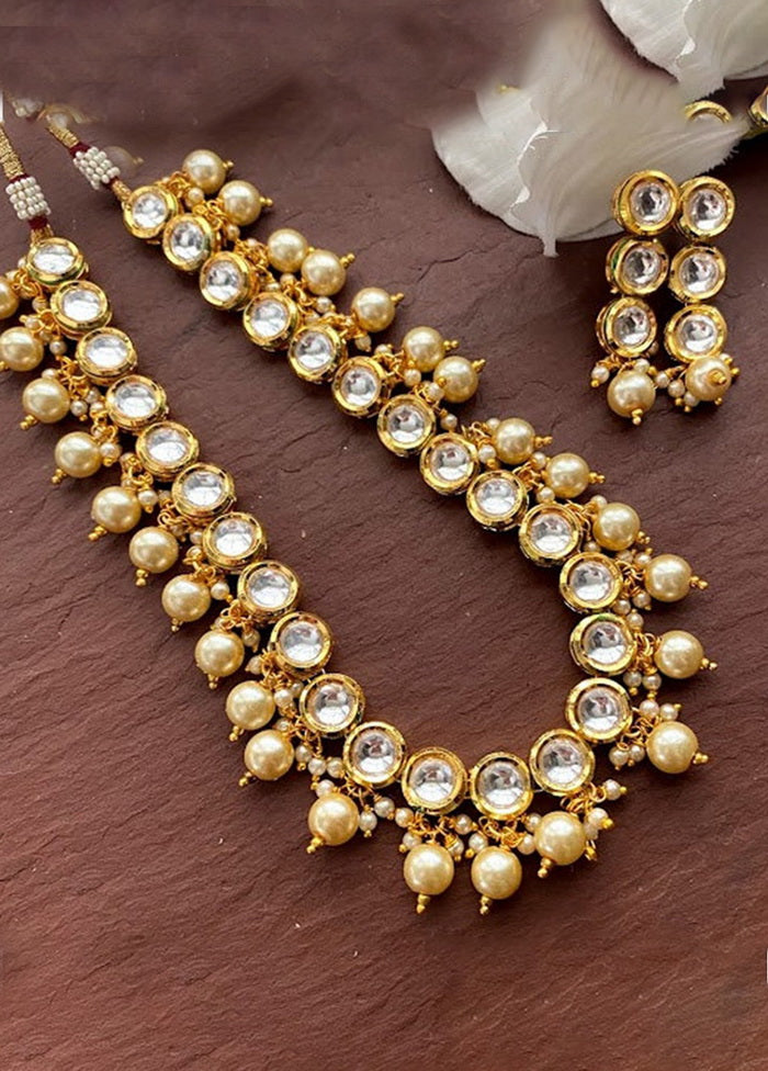 Hand Crafted Base Metal Alloy Gold Plated Kundan Stone Studded Jewellery Sets - Indian Silk House Agencies
