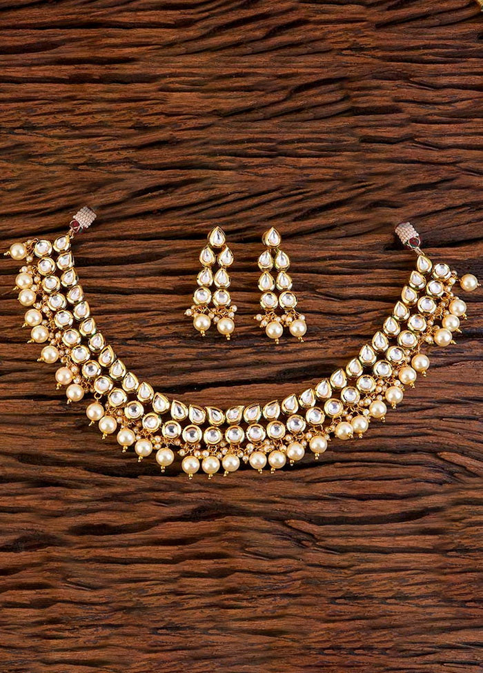 Hand Crafted Base Metal Alloy Gold Plated Kundan Stone Studded Jewellery Sets - Indian Silk House Agencies