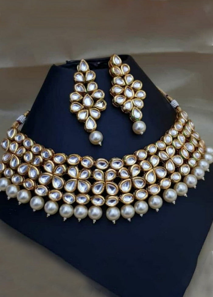 Hand Crafted Base Metal Alloy Gold Plated Kundan Stone Studded Jewellery Sets - Indian Silk House Agencies