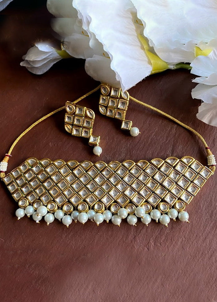 Hand Crafted Base Metal Alloy Gold Plated Kundan Stone Studded Jewellery Sets - Indian Silk House Agencies