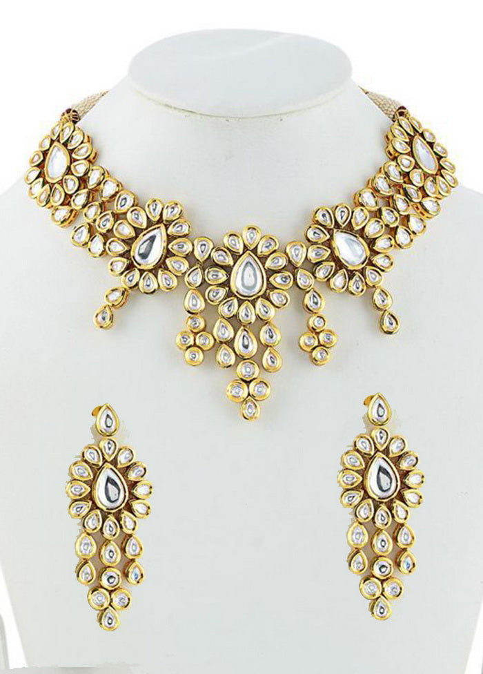 Hand Crafted Base Metal Alloy Gold Plated Kundan Stone Studded Jewellery Sets - Indian Silk House Agencies