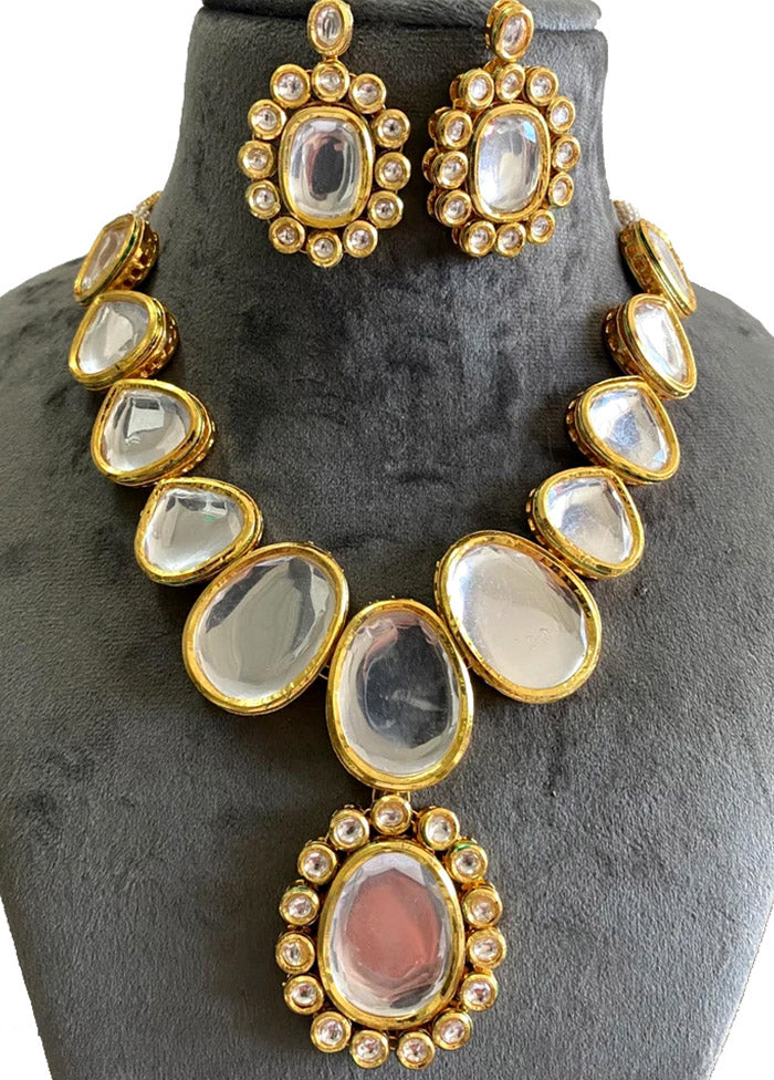 Golden Kundan Jewellery Set - Indian Silk House Agencies