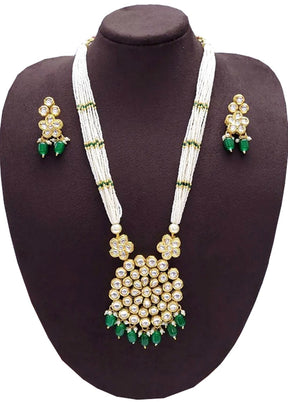 Green Kundan Jewellery Set - Indian Silk House Agencies