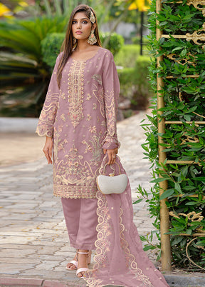3 Pc Multicolor Readymade Organza Suit Set - Indian Silk House Agencies