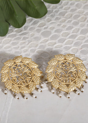 Handcrafted Matte Gold Earrings - Indian Silk House Agencies