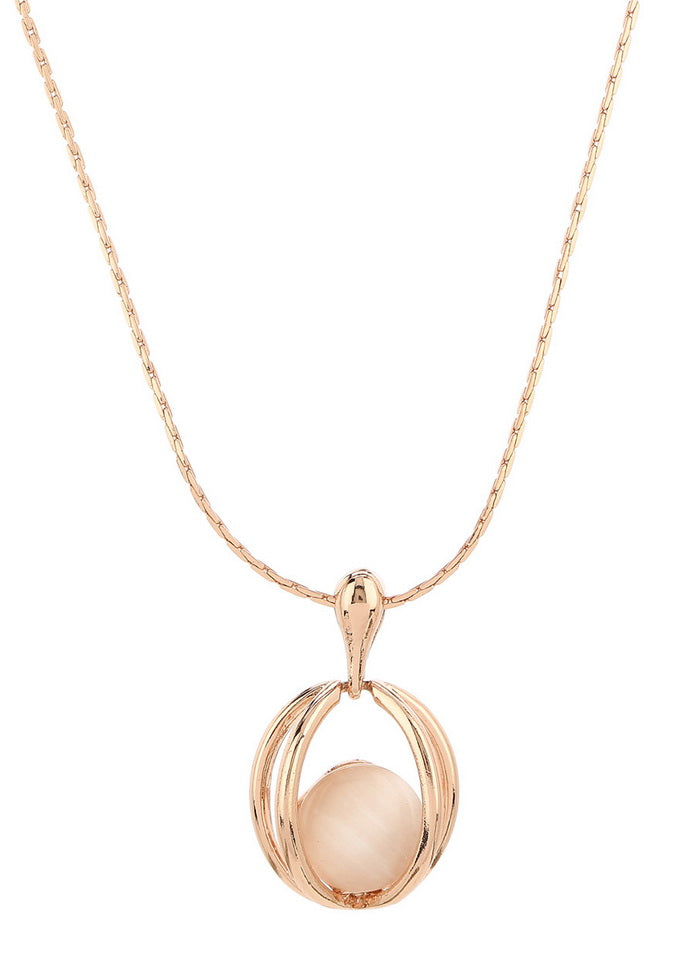 Estelle Rose Gold Plated Fancy Pendent Set - Indian Silk House Agencies