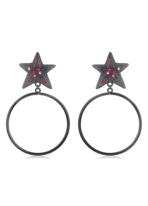 Estelle Star Hoops - Indian Silk House Agencies